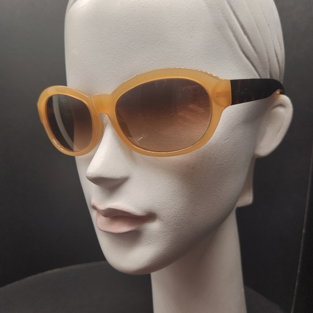 Coach sunglasses women's yellow logo full rim LC8089 Giselle oval brown gradient